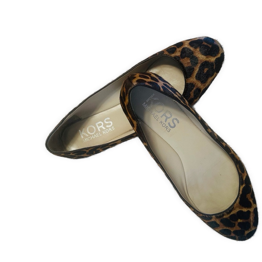 Michael Kors Animal Print Flats Olympia Suntan Hair Calf Ballet Shoes Ballet 8.5 - Picture 8 of 9